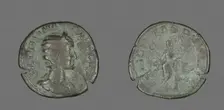 Sestertius (Coin) Portraying Julia Mamaea, 235. Creator: Unknown
