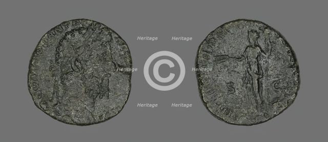 Sestertius (Coin) Portraying Marcus Aurelius or Lucius Verus, 161-180. Creator: Unknown.