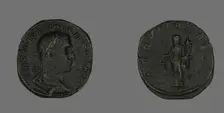 Sestertius (Coin) Portraying Philip the Arab, 244-249. Creator: Unknown