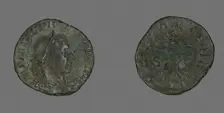 Sestertius (Coin) Portraying Philip the Arab, 244-249. Creator: Unknown