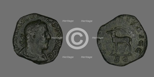 Sestertius (Coin) Portraying Philip the Arab, 248. Creator: Unknown.
