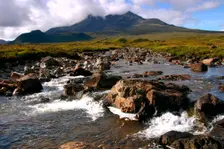 Sgurr nan Gillean and River Sligachan, Skye, Highland, Scotland. Creator: Peter Thompson