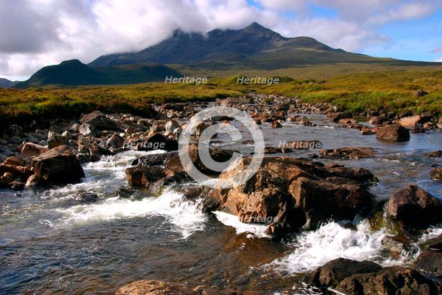 Sgurr nan Gillean and River Sligachan, Skye, Highland, Scotland. Creator: Peter Thompson.