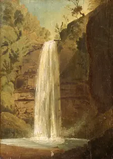 Sgwd yr Henryd, Vale of Neath, 1819. Creator: Penry Williams