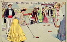 Shuffleboard on board a Red Star Line passenger ship, 1907. Creator: Unknown