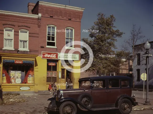 Shulman's Market at the southeast corner of N Street..., Washington, D.C., 1941-1942. Creator: Louise Rosskam.