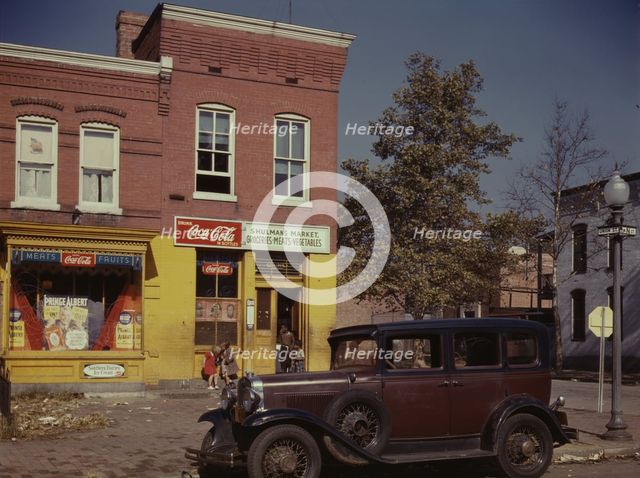 Shulman's Market at the southeast corner of N Street..., Washington, D.C., 1941-1942. Creator: Louise Rosskam.
