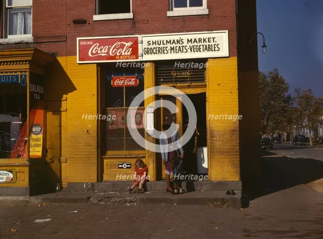 Shulman's market, on N at Union Street S.W., Washington, D.C., between 1941 and 1942. Creator: Louise Rosskam.