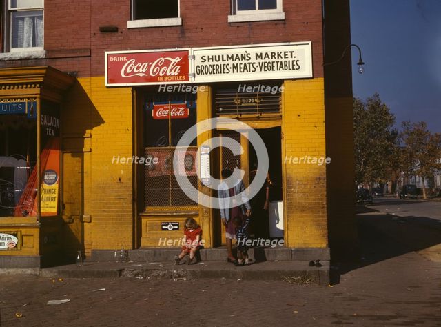 Shulman's market, on N at Union Street S.W., Washington, D.C., between 1941 and 1942. Creator: Louise Rosskam.