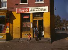 Shulman's market, on N at Union Street S.W., Washington, D.C., between 1941 and 1942. Creator: Louise Rosskam