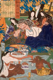 Shutendoji Surrounded by Women, 1865. Creator: Tsukioka Yoshitoshi