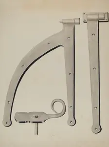 Shutter Hinge and Fastener, c. 1936. Creator: James M. Lawson