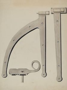 Shutter Hinge and Fastener, c. 1936. Creator: James M. Lawson