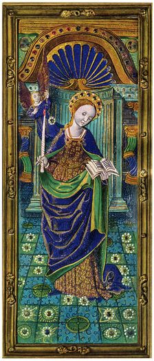 Shutter of a triptych, champlevé enamel on copper, 16th century, (1931)
