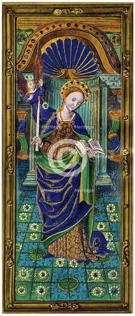 Shutter of a triptych, champlevé enamel on copper, 16th century, (1931). Artist: Unknown