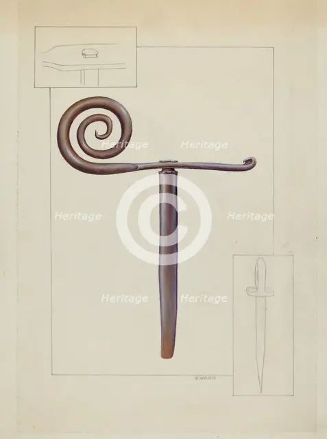 Shutter Stay, 1935/1942. Creator: Floyd R. Sharp.