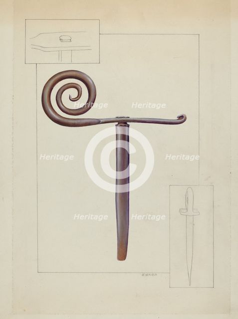 Shutter Stay, 1935/1942. Creator: Floyd R. Sharp.