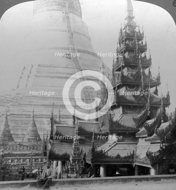 Shwedagon Pagoda, Rangoon, Burma, c1900s(?).Artist: Underwood & Underwood