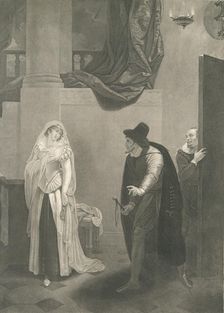 Shylock's House-Shylock, Jessica and Launcelot (Shakespeare..., first published 1795; reissued 1852. Creator: Peter Simon