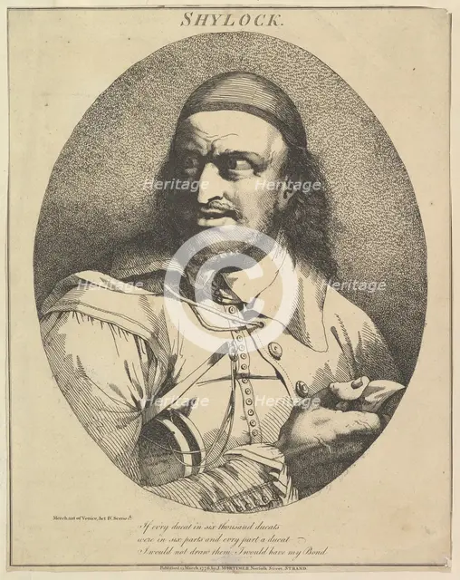 Shylock (Twelve Characters from Shakespeare), March 15, 1776. Creator: John Hamilton Mortimer.