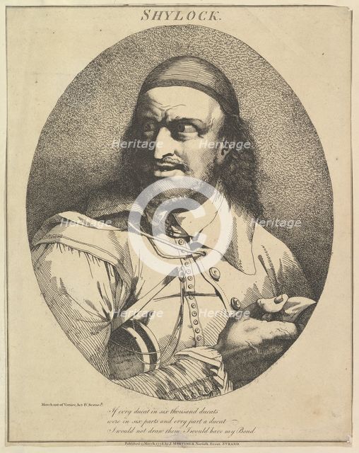 Shylock (Twelve Characters from Shakespeare), March 15, 1776. Creator: John Hamilton Mortimer.