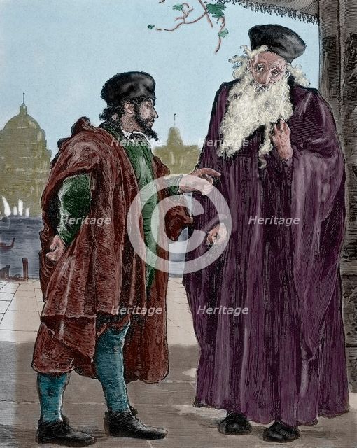Shylock and Tubal, 19th century.  Creator: Unknown.