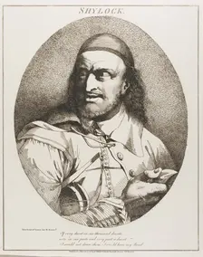 Shylock, originally published March 15, 1776, published 1809. Creator: John Hamilton Mortimer