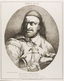 Shylock, originally published March 15, 1776, published 1809. Creator: John Hamilton Mortimer