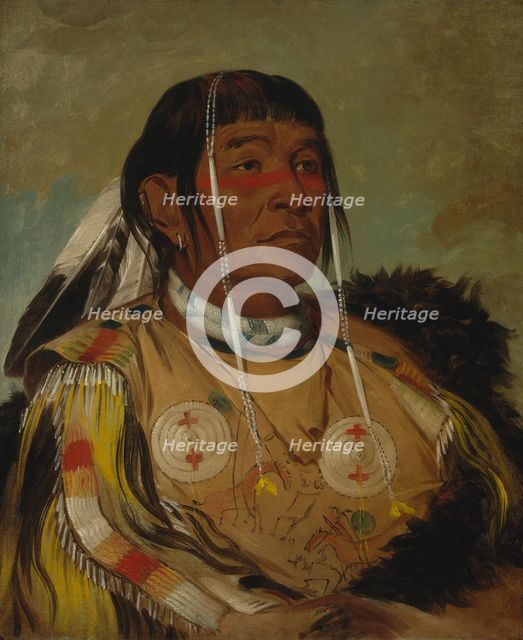 Sha-có-pay, The Six, Chief of the Plains Ojibwa, 1832. Creator: George Catlin.