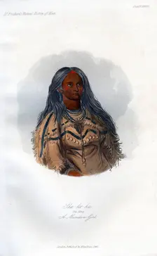 Sha-ko-ka, The Mint, A Mandan Girl 1848.Artist: Harris