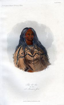Sha-ko-ka, The Mint, A Mandan Girl 1848.Artist: Harris