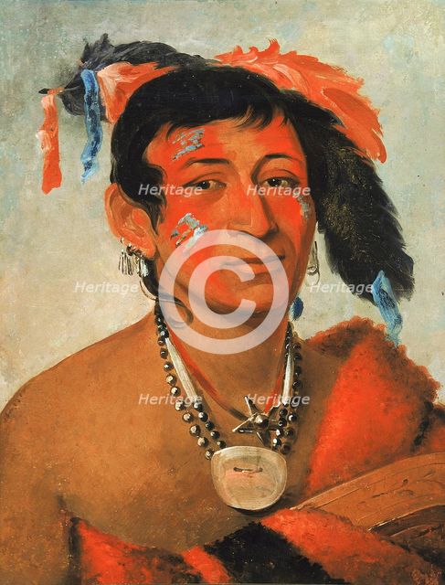 Sha-wá-no, The South, a Noted Warrior, 1831. Creator: George Catlin.