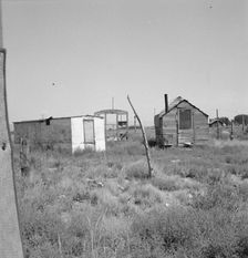 Shack for potato pickers, Merrill, Klamath County, Oregon, 1939. Creator: Dorothea Lange