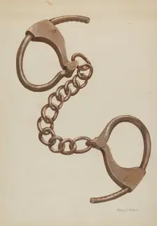 Shackles or Leg Irons, c. 1937. Creator: Gladys C. Parker