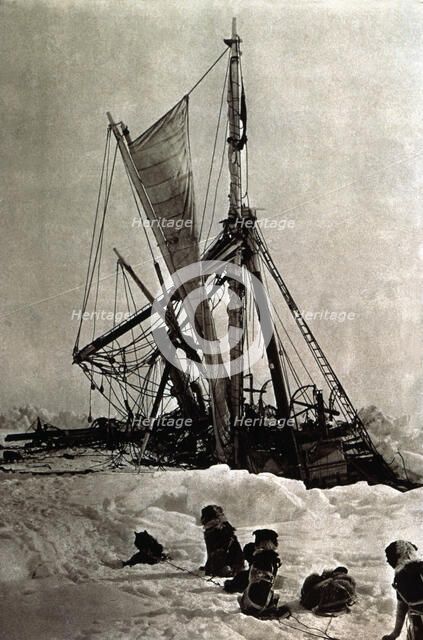 Shackleton Expedition, the ship 'Endurance' imprisoned by the ice is slowly sinking into the Wedd…