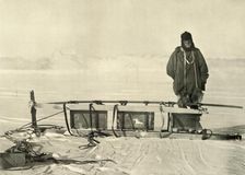 Shackleton standing by the Broken Southern Sledge c1908, (1909)