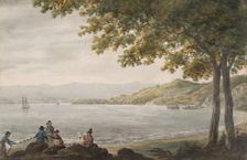Shad Fishermen on the Shore of the Hudson River, 1811-ca. 1813. Creator: Pavel Petrovic Svin'in