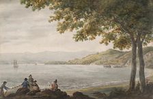 Shad Fishermen on the Shore of the Hudson River, 1811-ca. 1813. Creator: Pavel Petrovic Svin'in