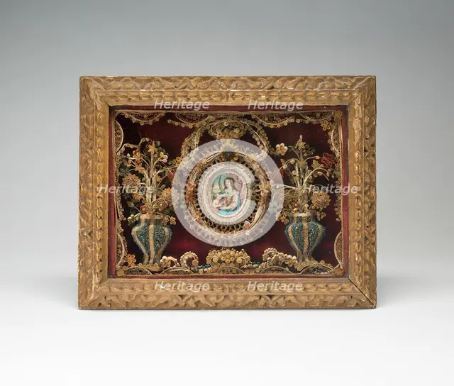 Shadow Box with Miniature of Saint Ursula, England, Late 17th to early 18th century. Creator: Unknown.