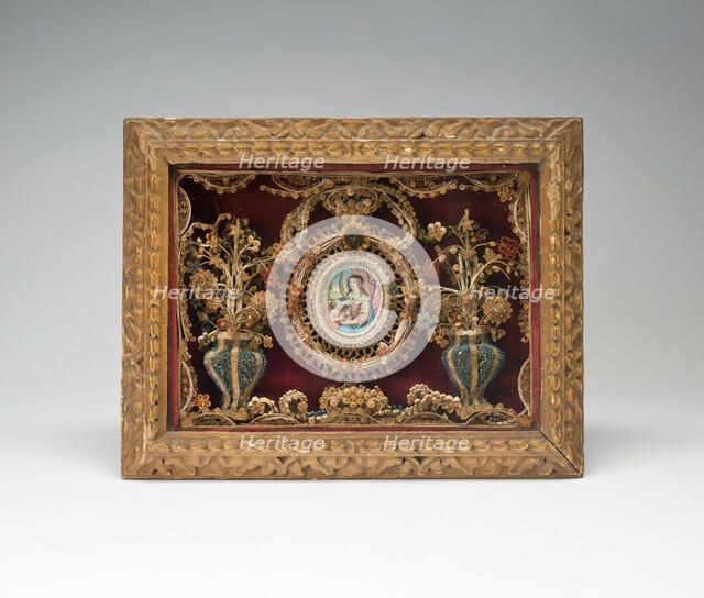 Shadow Box with Miniature of Saint Ursula, England, Late 17th to early 18th century. Creator: Unknown.