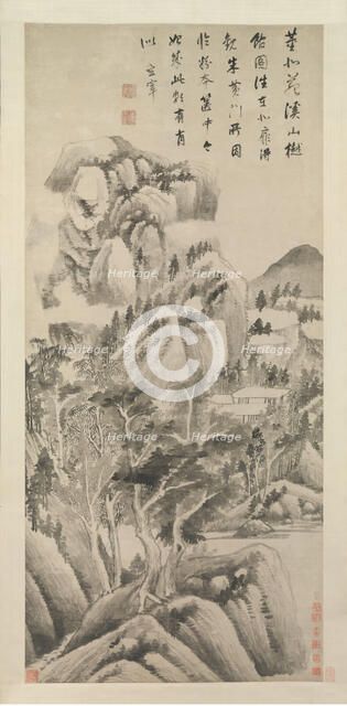 Shaded Dwellings among Streams and Mountains, ca. 1622-25. Creator: Dong Qichang.