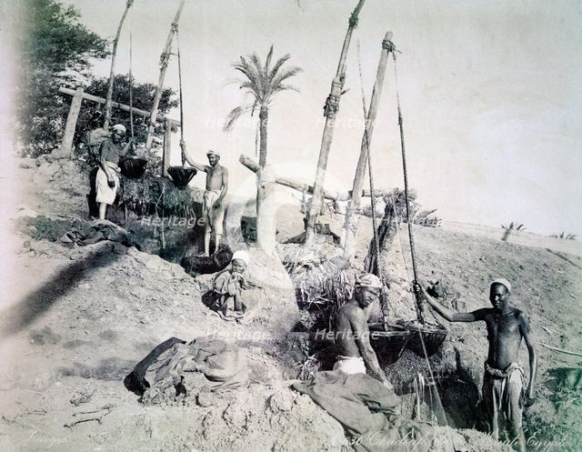 Shadufs in Upper Egypt, late 19th century. Creator: Gabriel Lekegian.
