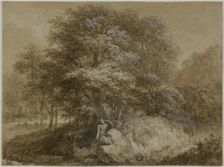 Shady Grove with Nymph Seated Under Tree, n.d. Creator: Adam Friedrich Oeser