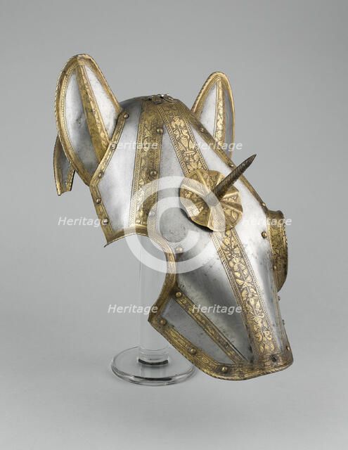 Shaffron, Steel with gilding, c. 1575. Creator: Unknown.