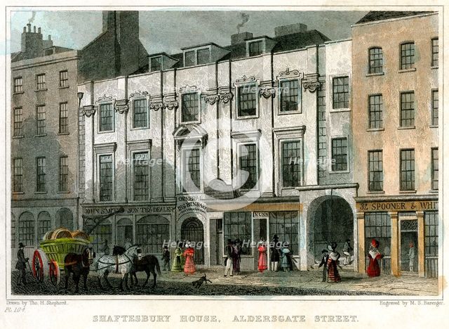Shaftesbury House, Aldersgate Street, City of London, 1831.Artist: MS Barenger