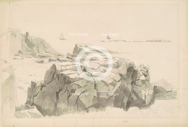 Shag Rocks, Nahant, Massachusetts, 1860-1865. Creator: William Stanley Haseltine.