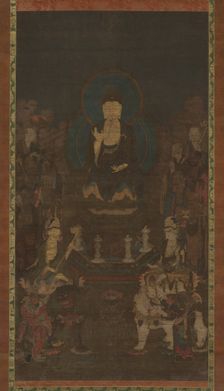 Shaka, Monju, Fugen and the Ten Great Disciples (Judai Deshi), 14th century. Creator: Unknown