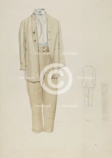 Shaker Man's Costume, 1935/1942. Creator: Helen E. Gilman.