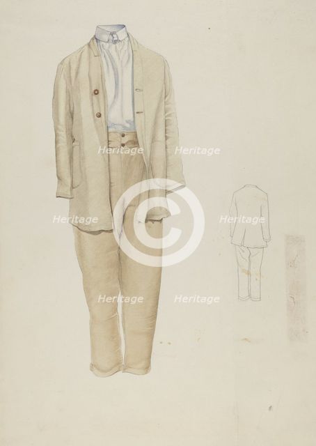 Shaker Man's Costume, 1935/1942. Creator: Helen E. Gilman.