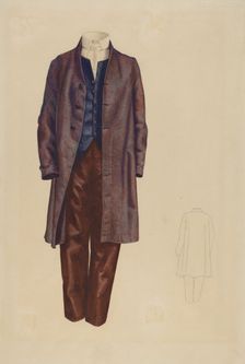 Shaker Man's Costume, 1935/1942. Creator: Unknown